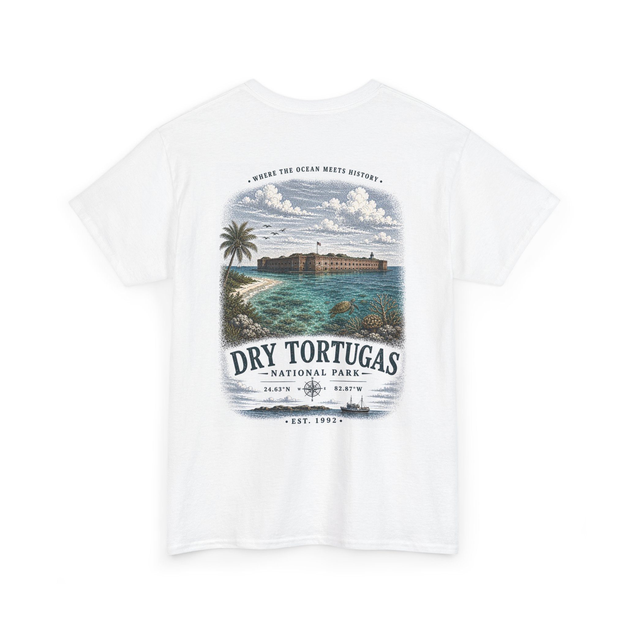 Dry Tortugas National Park Scenic Vintage Beach Landscape T‑Shirt