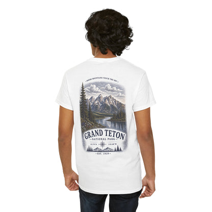 Grand Teton National Park Scenic Mountain &amp; Lake Landscape T-Shirt
