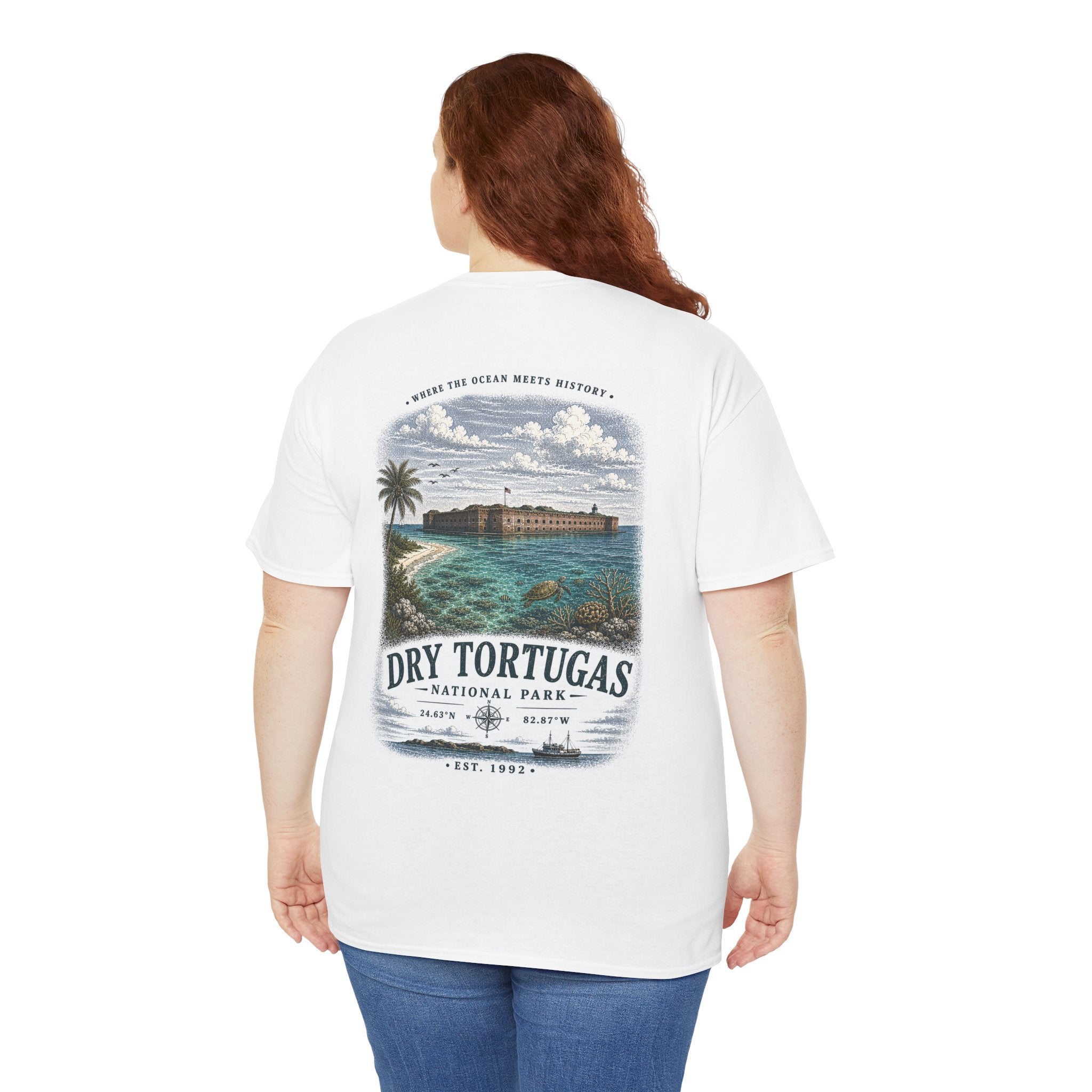 Dry Tortugas National Park Scenic Vintage Beach Landscape T‑Shirt