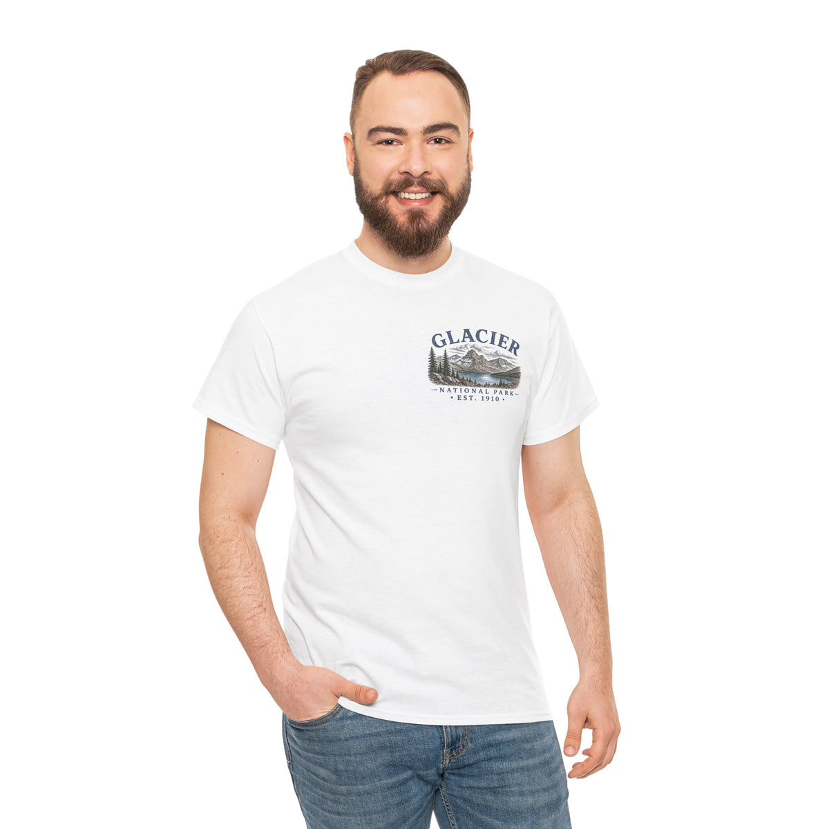 Glacier National Park Scenic Mountain Landscape T-Shirt