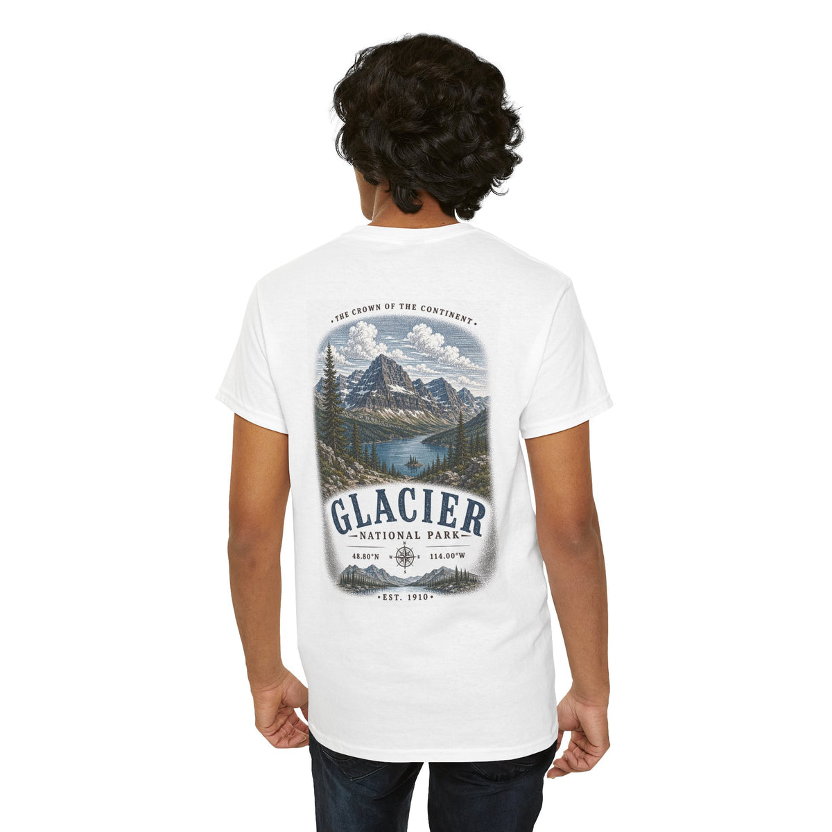 Glacier National Park Scenic Mountain Landscape T-Shirt