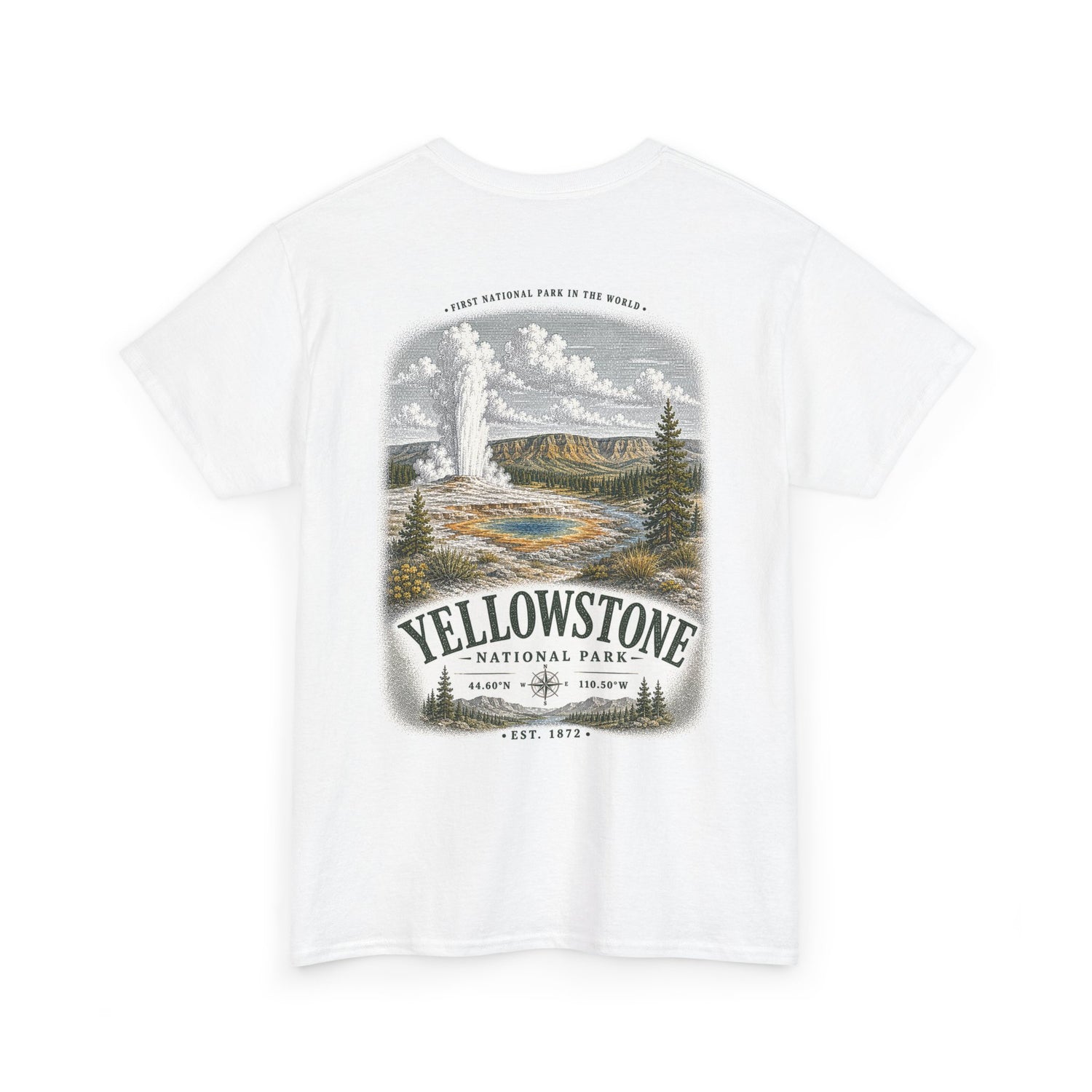 Yellowstone National Park Scenic Geyser Landscape T-Shirt