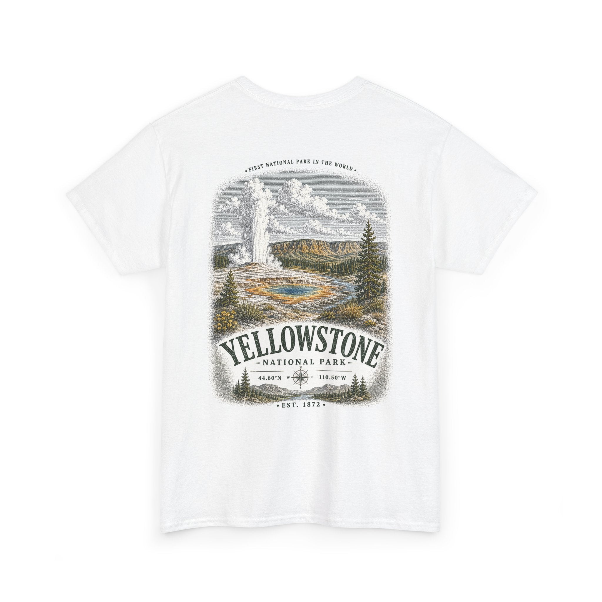 Yellowstone National Park Scenic Geyser Landscape T-Shirt