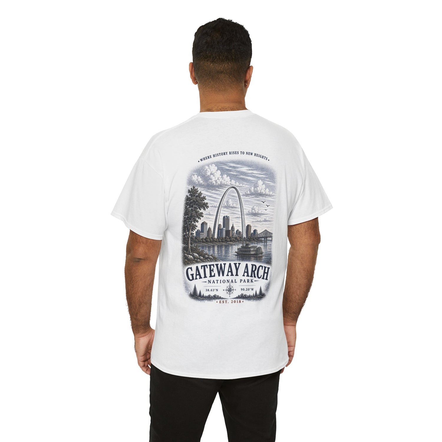 Gateway Arch National Park Scenic Skyline Landscape T-Shirt