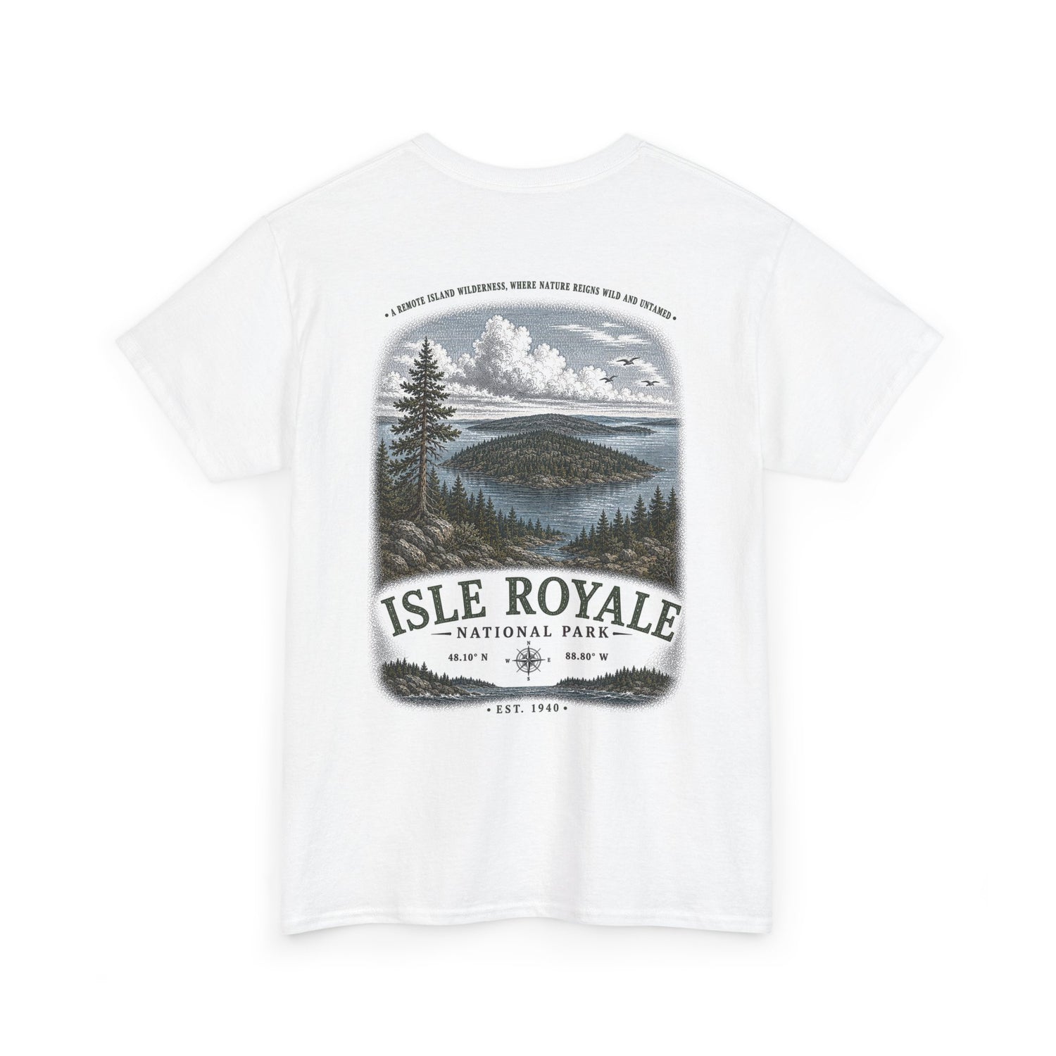 Isle Royale National Park Scenic Lake &amp; Forest Landscape T-Shirt