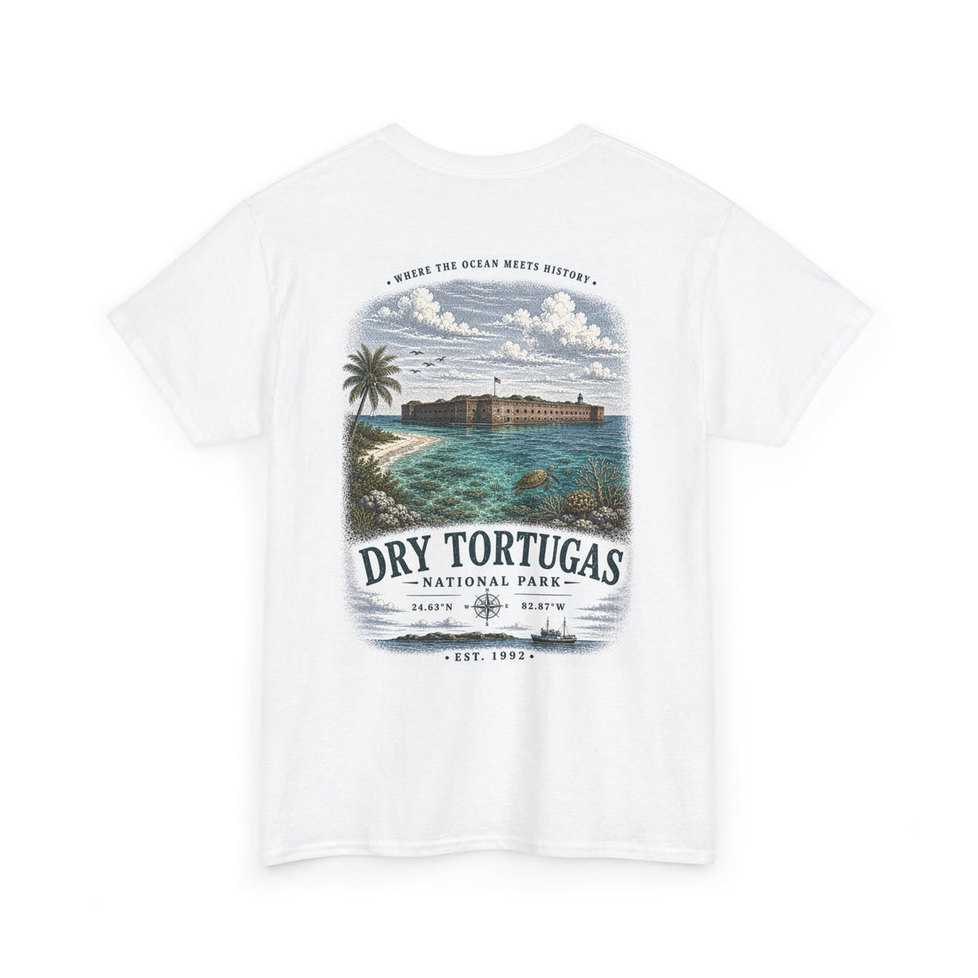 Dry Tortugas National Park Scenic Vintage Beach Landscape T‑Shirt