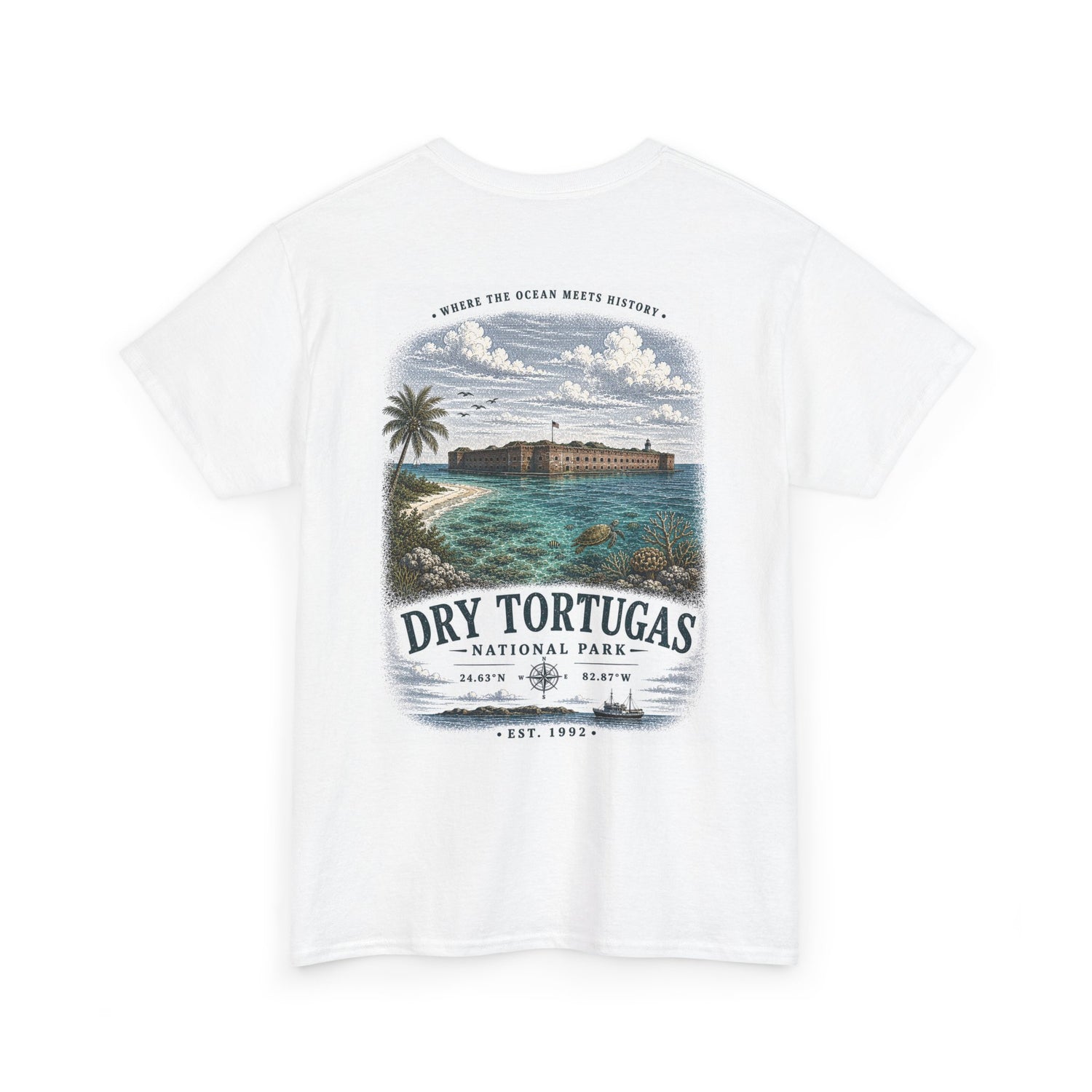 Dry Tortugas National Park Scenic Vintage Beach Landscape T‑Shirt