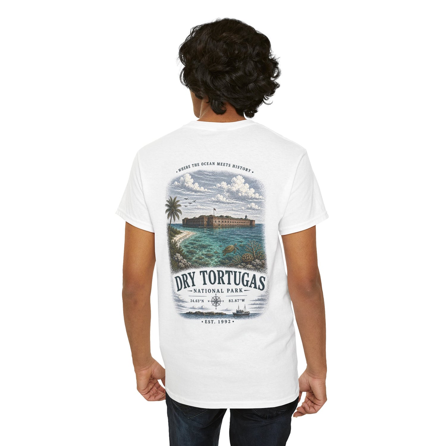 Dry Tortugas National Park Scenic Vintage Beach Landscape T‑Shirt